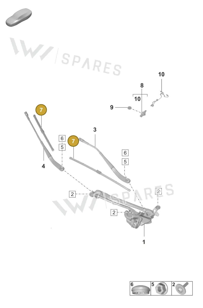 9J1955425DY — Porsche Taycan Sport Turismo (2019-2024) diagram p56904000, position 7