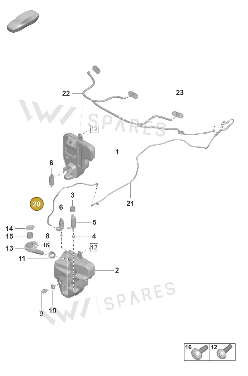 9J1955962 — Porsche Taycan Sport Turismo (2019-2024) diagram p56904100, position 20