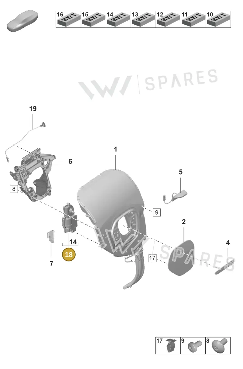 9J1959774F — Porsche Taycan Sport Turismo (2019-2024) diagram p56801610, position 18