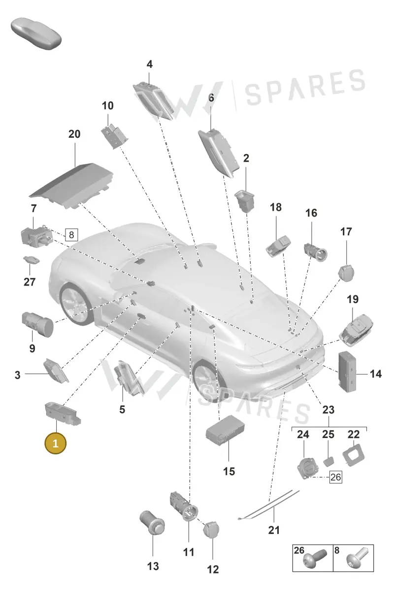 9J1959858BHTO — Porsche Taycan Sport Turismo (2019-2024) diagram p56903050, position 1