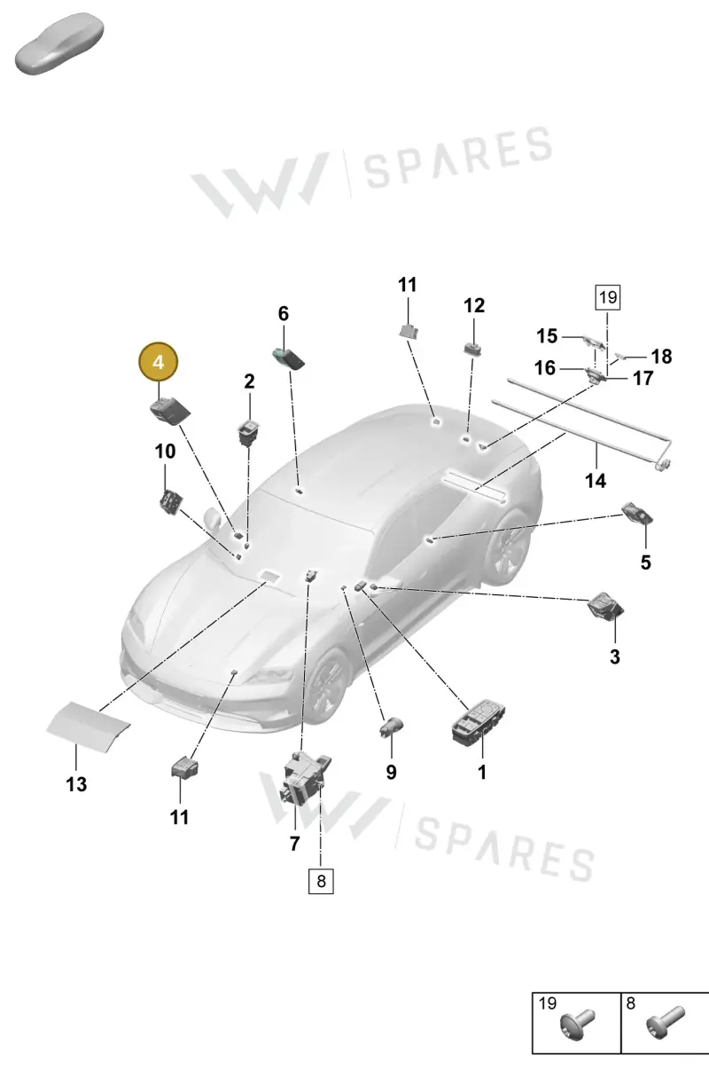 9J1962128BG6N3 — Porsche Taycan Sport Turismo (2023-2025) diagram p64905400, position 4