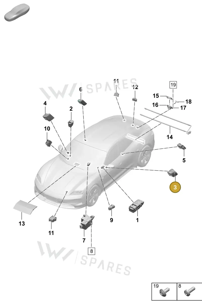 9J1962128CB6N3 — Porsche Taycan Sport Turismo (2023-2025) diagram p64905400, position 3
