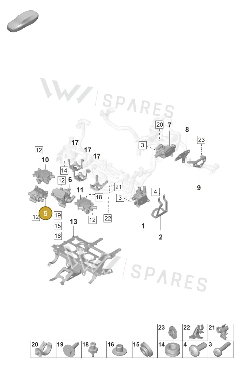9J1963375H — Porsche Taycan Sport Turismo (2019-2024) diagram p56155010, position 5