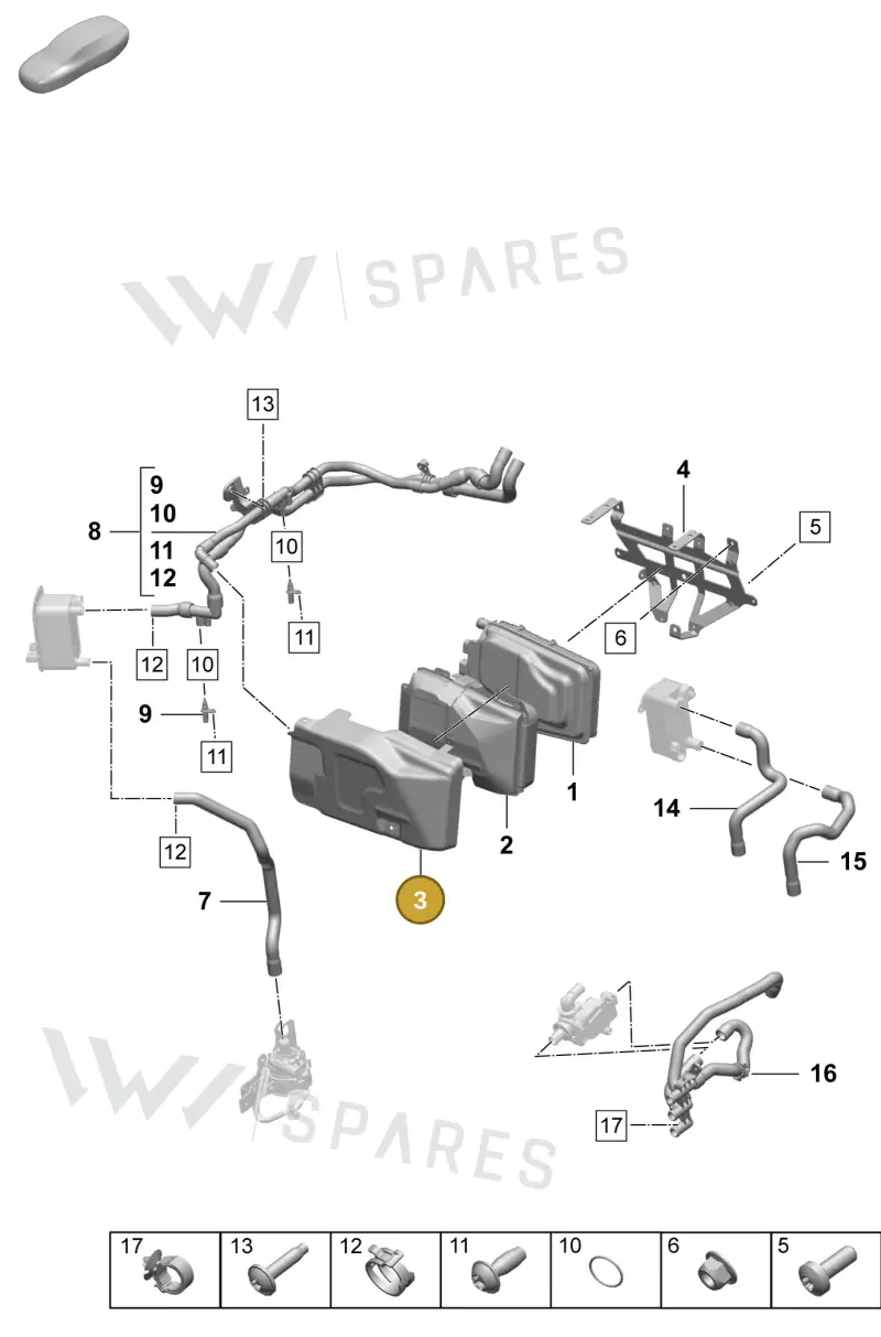 9J1965520A — Porsche Taycan Sport Turismo (2023-2025) diagram p64155060, position 3