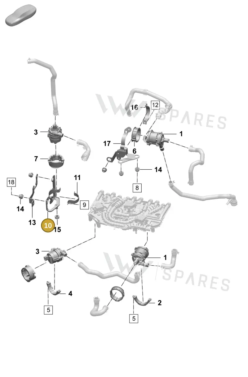 9J1965543 — Porsche Taycan Sport Turismo (2023-) diagram p64155000, position 10
