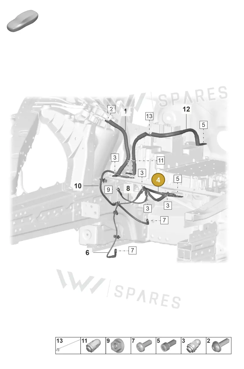 9J1971243 — Porsche Taycan Sport Turismo (2023-) diagram p56902070, position 4