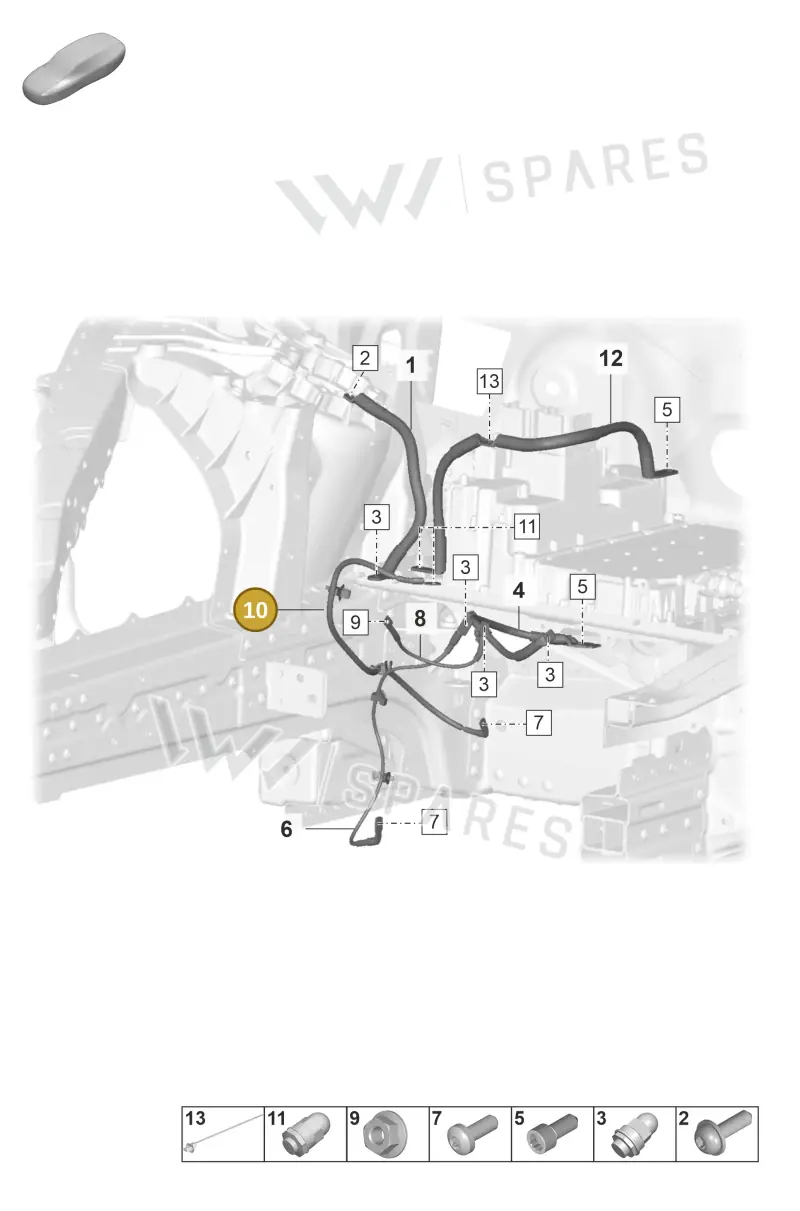 9J1971244K — Porsche Taycan Sport Turismo (2023-2025) diagram p56902070, position 10