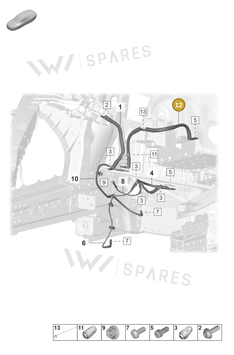 9J1971244L — Porsche Taycan Sport Turismo (2023-) diagram p56902070, position 12