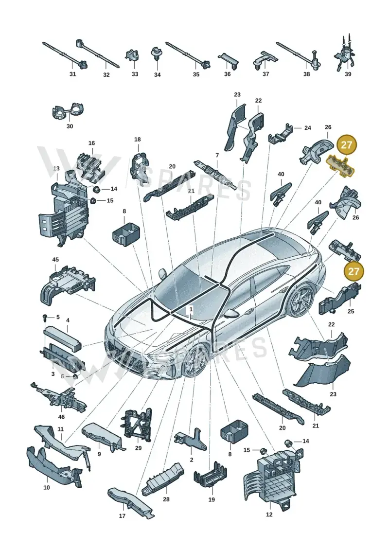 9J1971592A — Audi RS e-tron GT (2020-2025) diagram 4j1971800, position 27