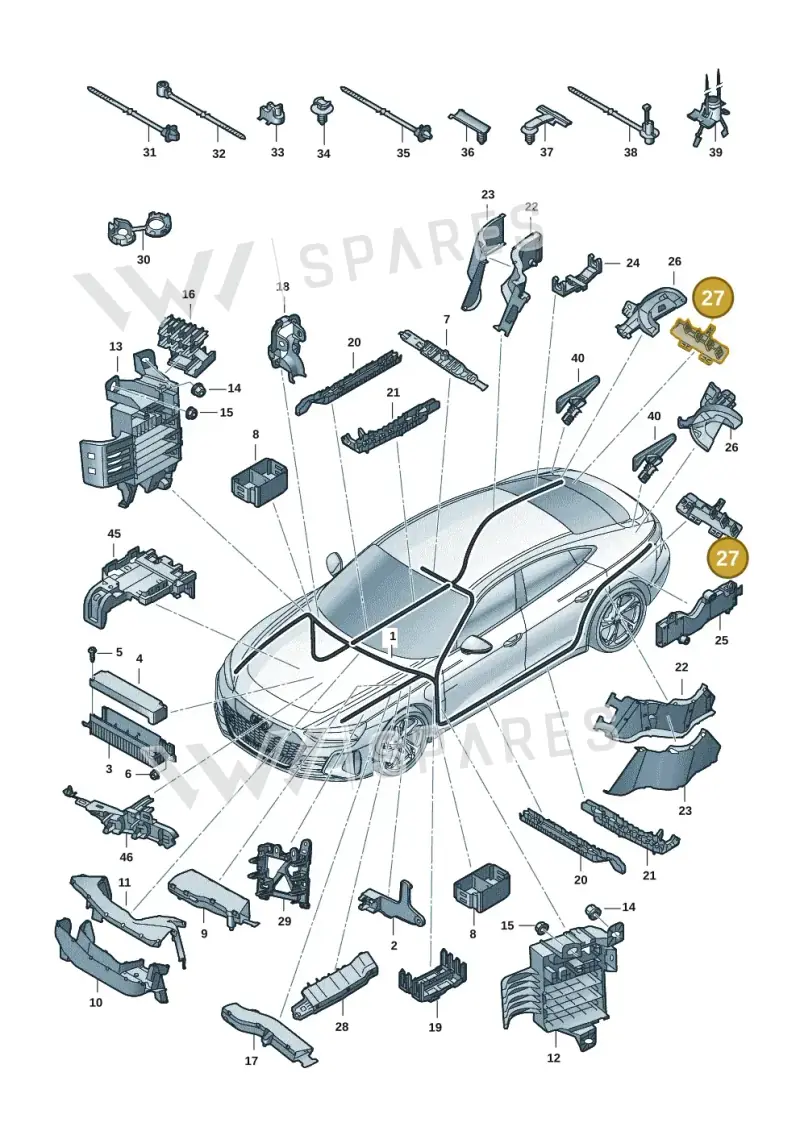 9J1971593 — Audi RS e-tron GT (2020-2025) diagram 4j1971800, position 27