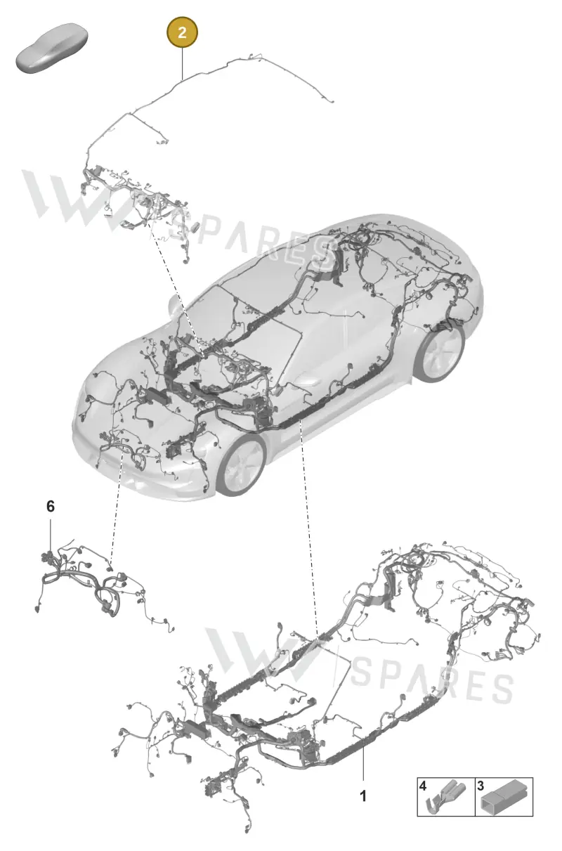 9J1974000C — Porsche Taycan Sport Turismo (2019-2024) diagram p56902110, position 2