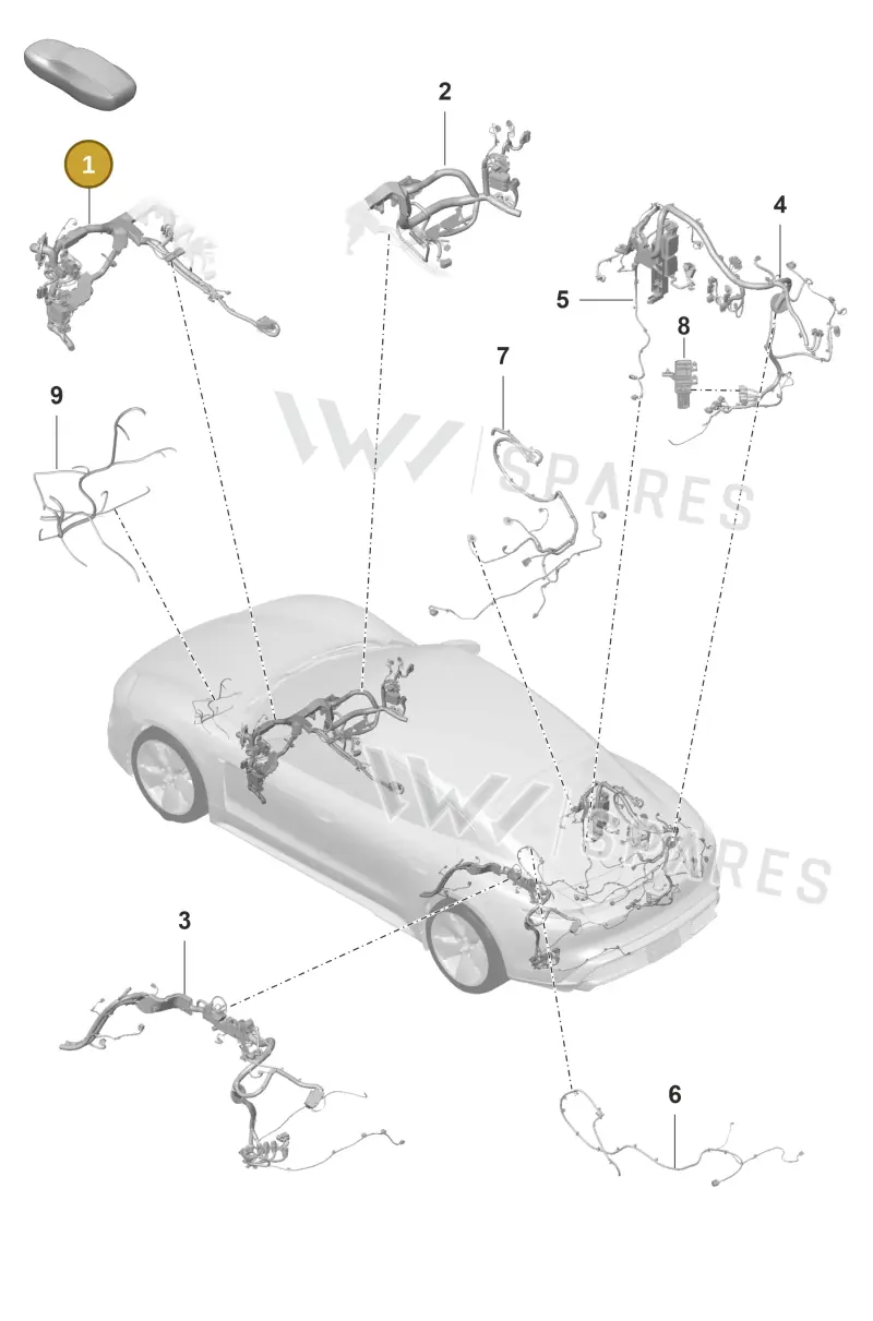 9J1998021A — Porsche Taycan Sport Turismo (2019-2024) diagram p56902110, position 1