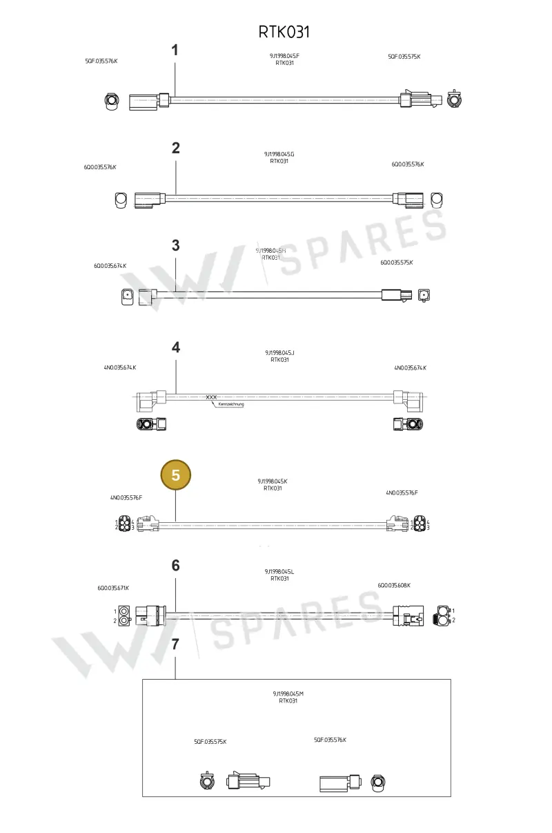 9J1998045K — Porsche Taycan Sport Turismo (2023-2025) diagram p56902310, position 5