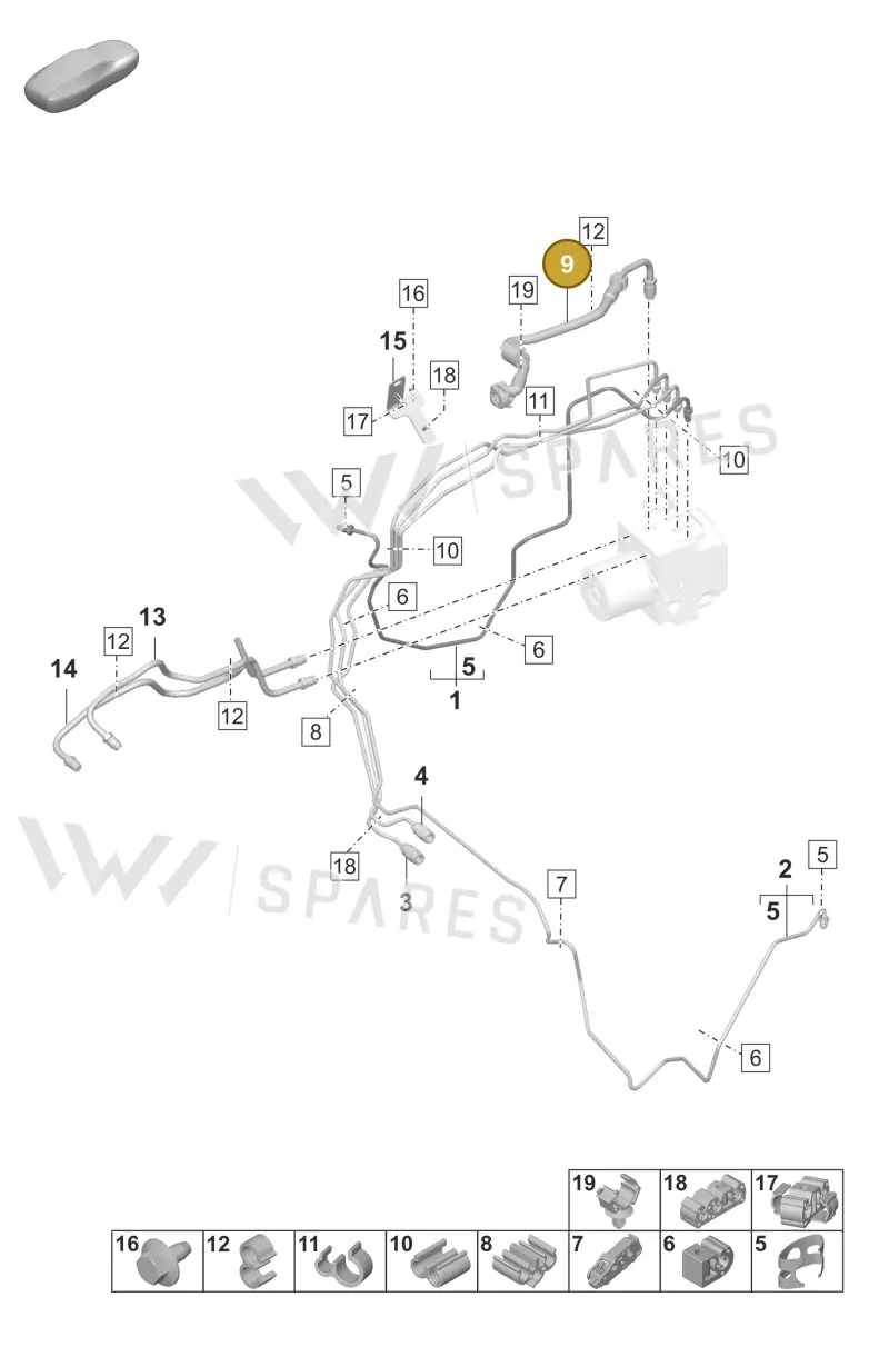 9JA614724 — Porsche Taycan Sport Turismo (2023-2025) diagram p56604010, position 9