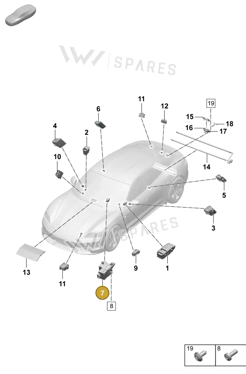 9JA713033F6N3 — Porsche Taycan Sport Turismo (2023-2025) diagram p64905400, position 7