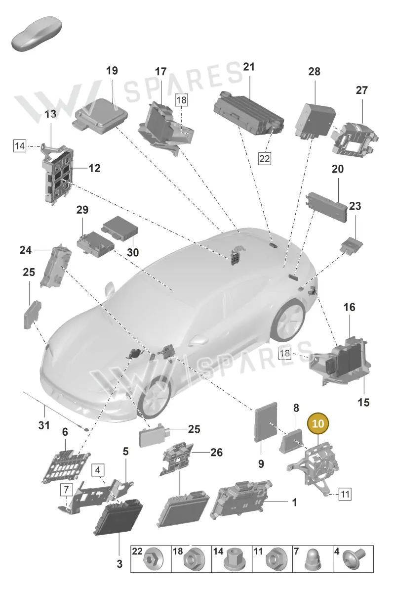 9JA907239B — Porsche Taycan Sport Turismo (2019-2024) diagram p56901040, position 10
