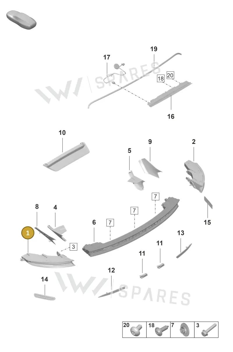 9JA945207G — Porsche Taycan Sport Turismo (2019-2024) diagram p56905050, position 1
