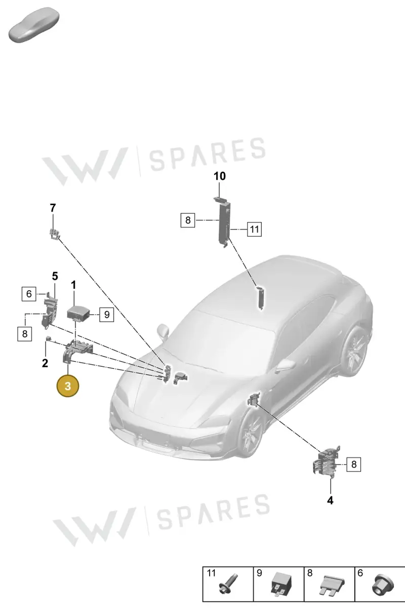 9JA971336B — Porsche Taycan Sport Turismo (2023-2025) diagram p64902000, position 3