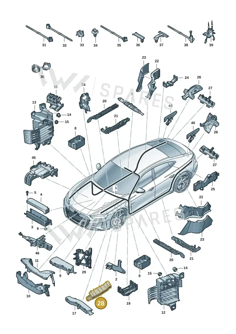 9JA971342A — Audi RS e-tron GT (2020-2025) diagram 4j1971800, position 28