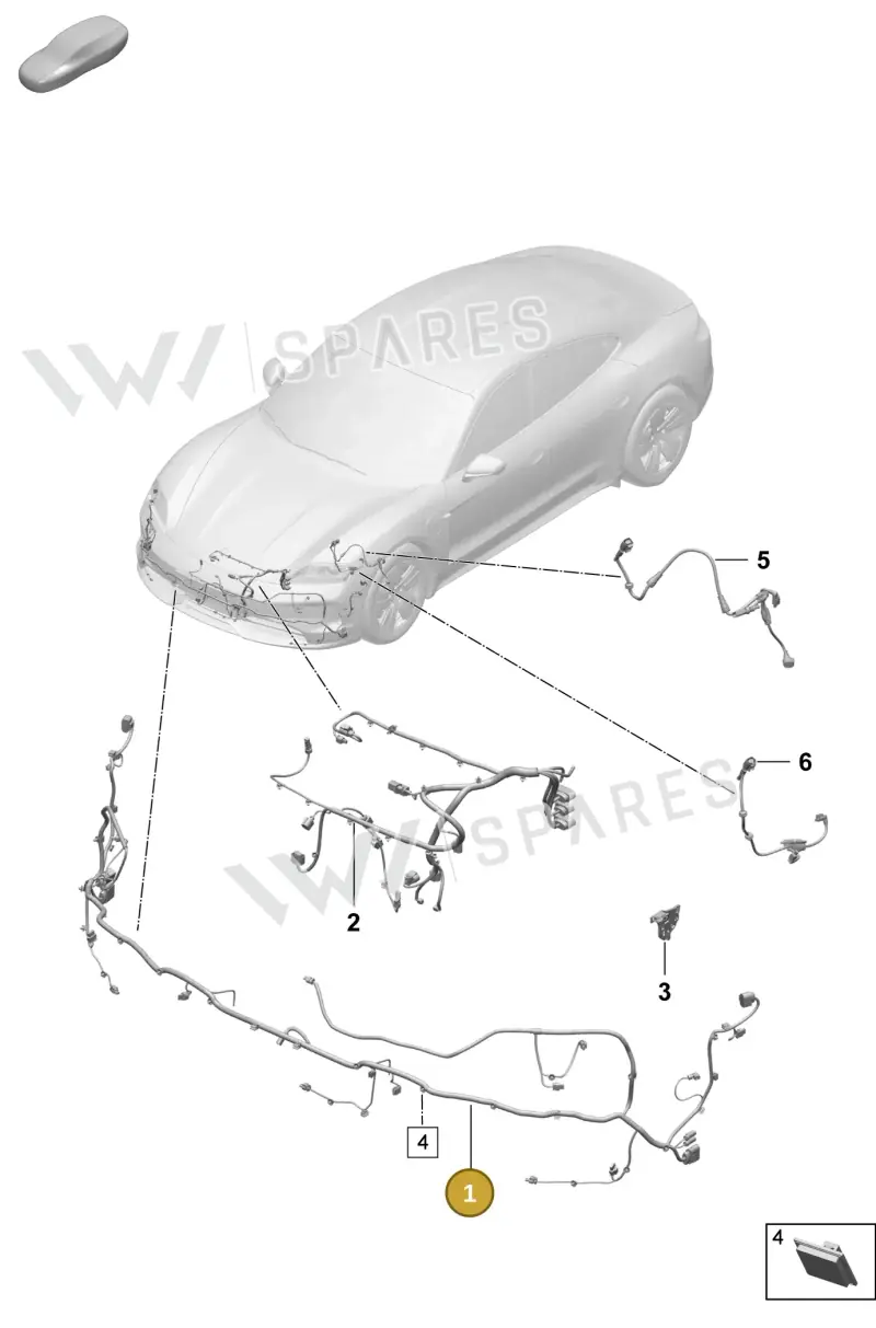 9JA972155L — Porsche Taycan Sport Turismo (2023-2025) diagram p64903400, position 1