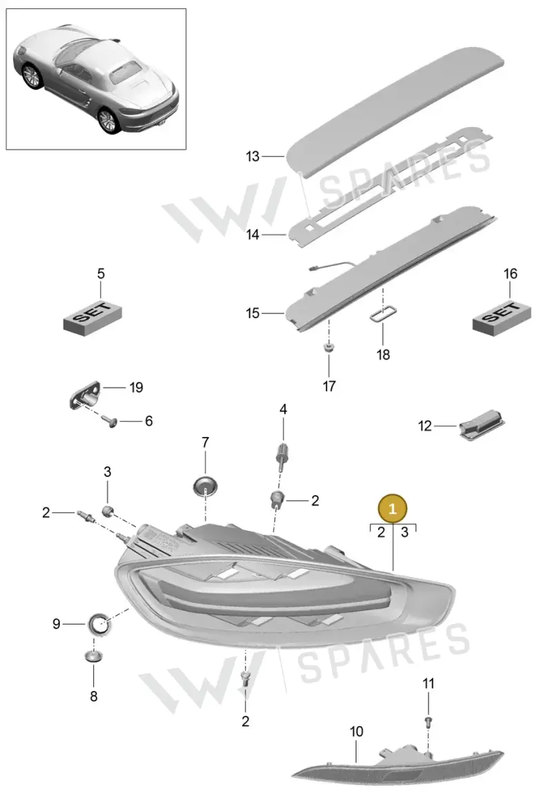 9P0945095B — Porsche Boxster (2016-2019) diagram p48905005, position 1