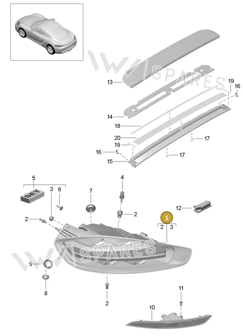 9P0945095B — Porsche Cayman (2016-2019) diagram p50905005, position 1