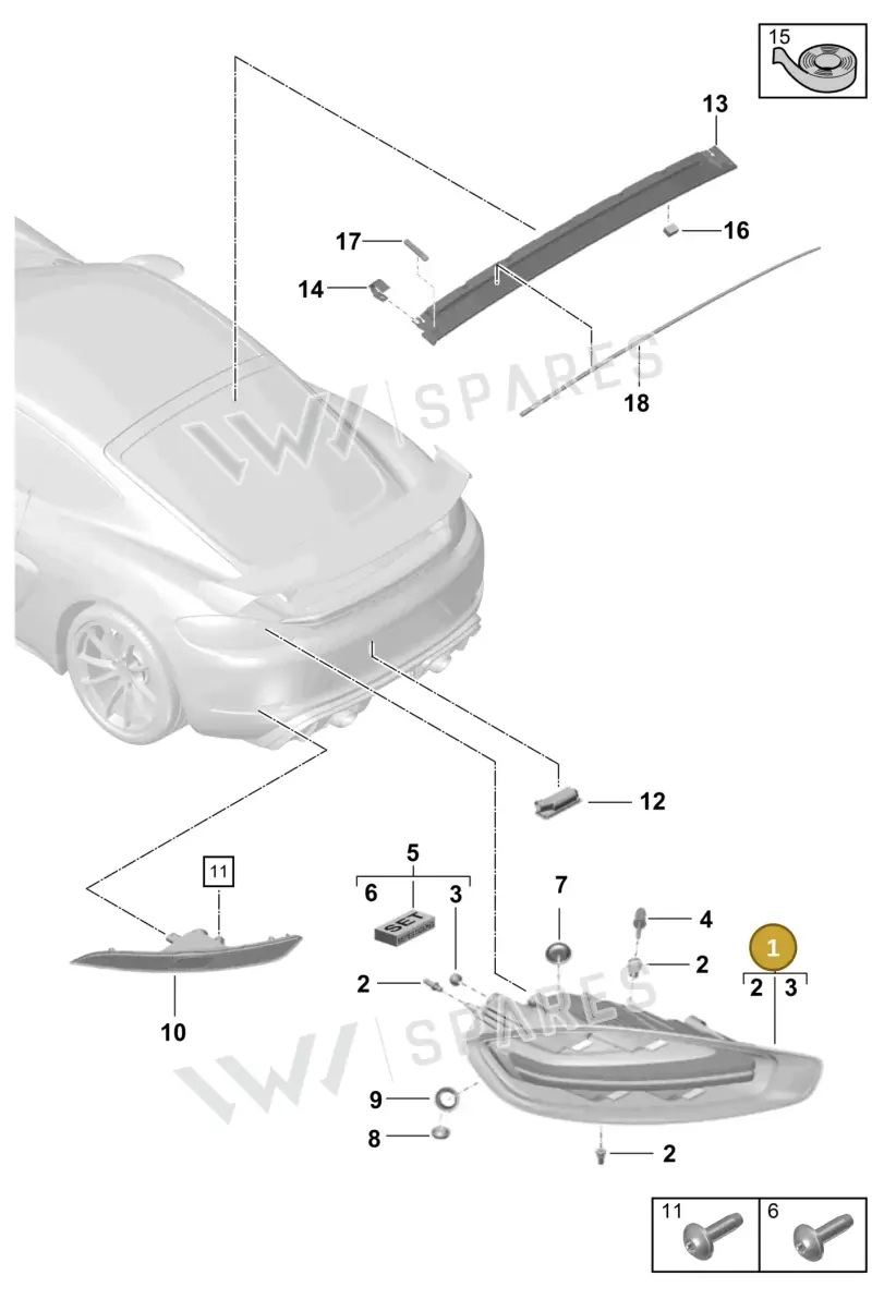 9P0945095C — Porsche Cayman (2019-2022) diagram p55905050, position 1
