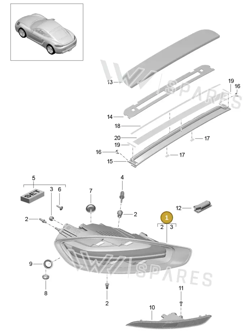 9P0945096B — Porsche Cayman (2016-2019) diagram p50905005, position 1