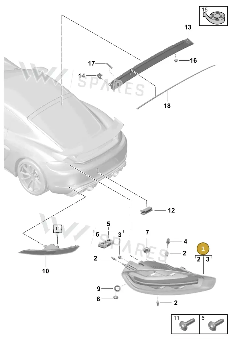 9P0945096B — Porsche Cayman (2019-2022) diagram p55905050, position 1