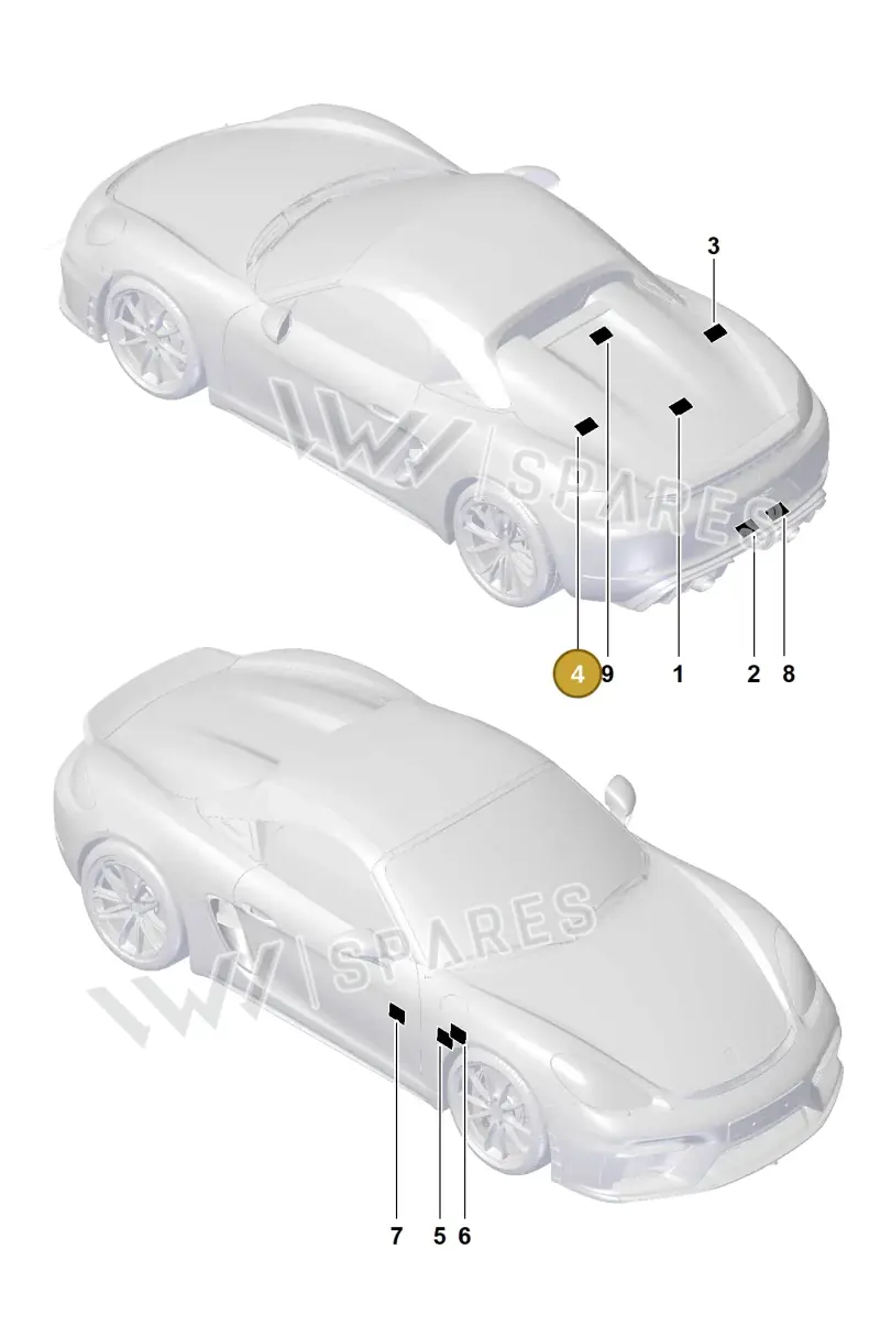 9P1010867M — Porsche Boxster Spyder (2019-2020) diagram p54001050, position 4