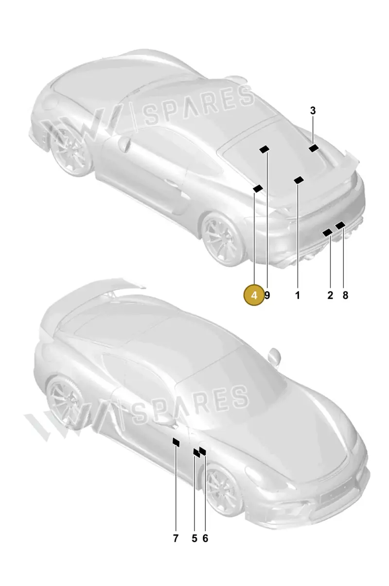 9P1010867M — Porsche Cayman (2019-2022) diagram p55001050, position 4