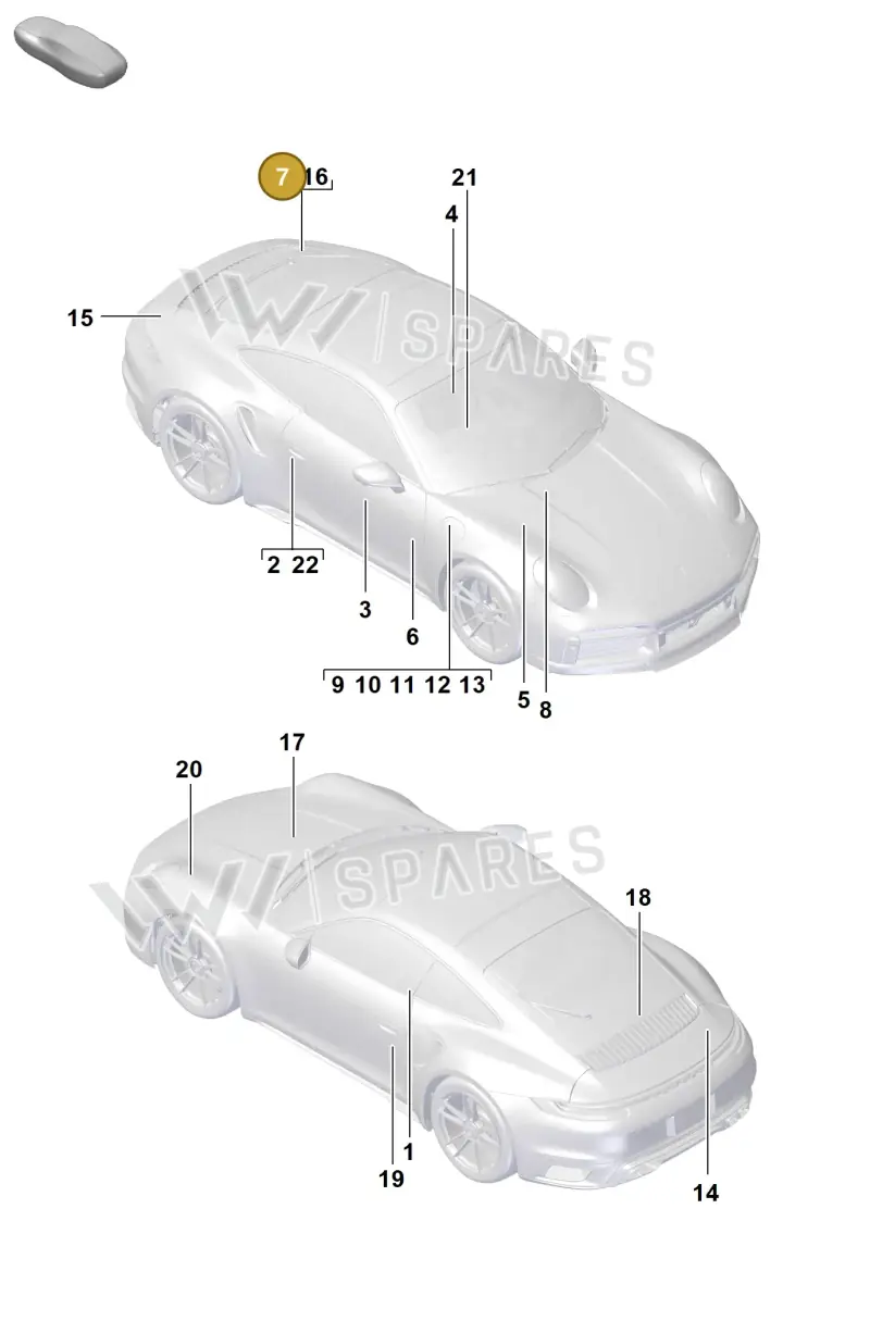 9P1010867M — Porsche 911 (2020-2022) diagram p57003000, position 7