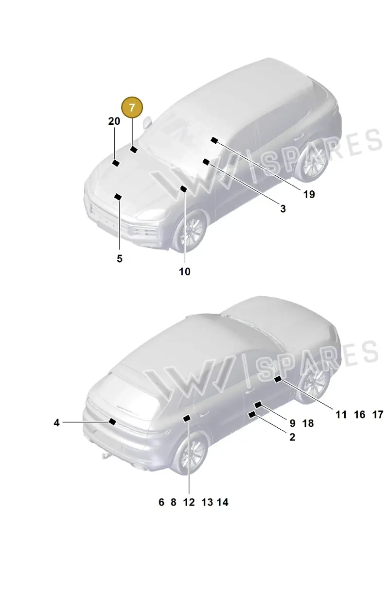 9P1010867M — Porsche Cayenne Coupe (2023-2023) diagram p60003100, position 7