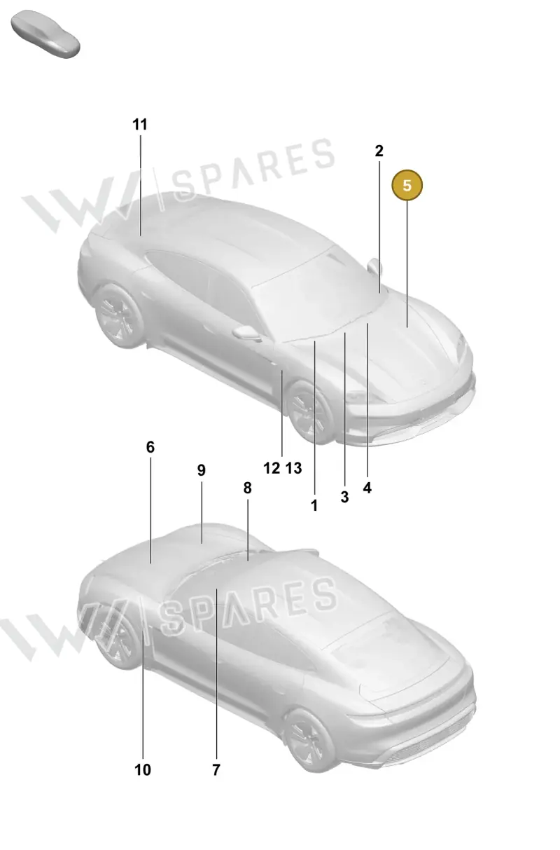 9P1010867M — Porsche Taycan Sport Turismo (2023-2025) diagram p64003100, position 5