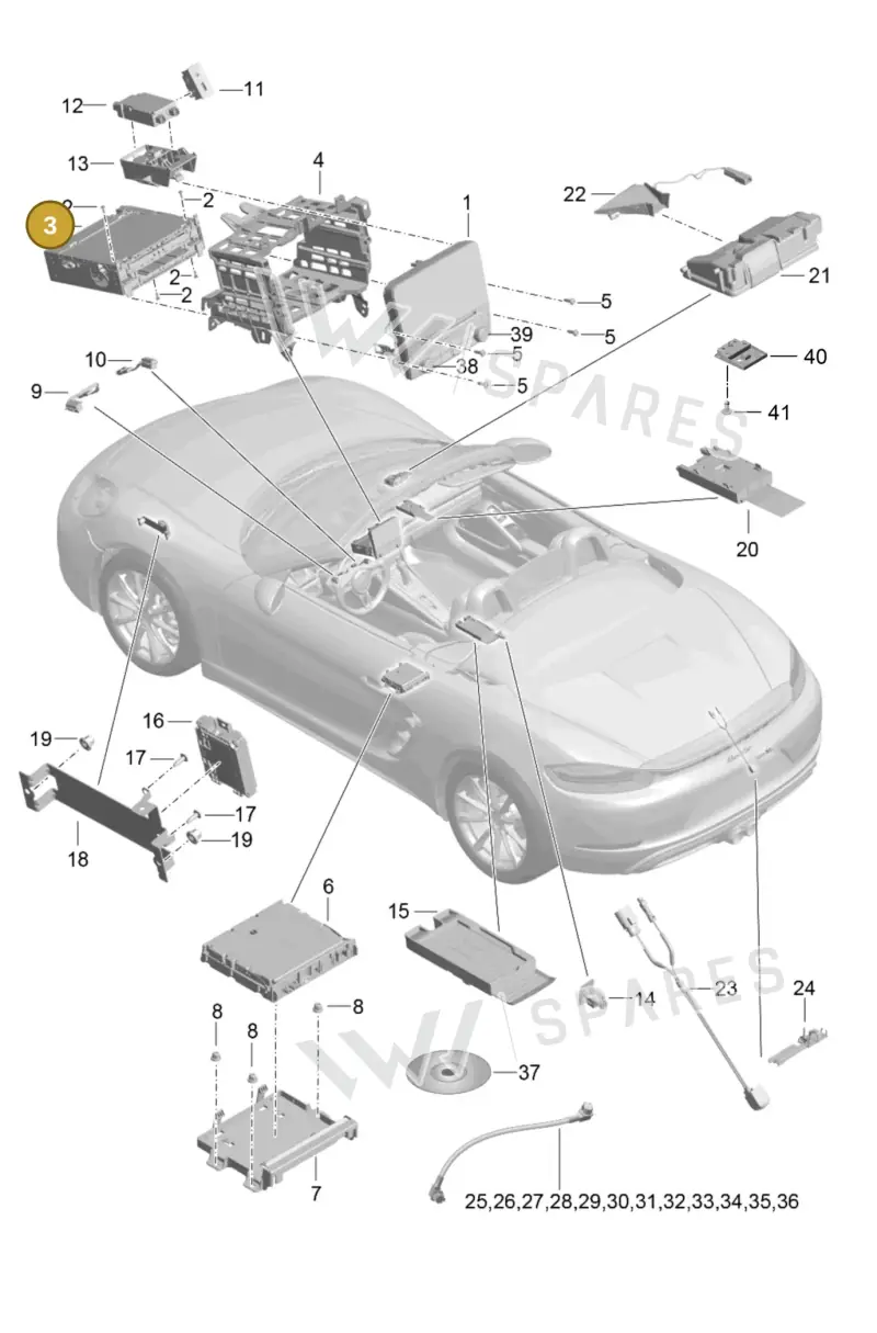 9P1035035T — Porsche Boxster (2016-2019) diagram p48911000, position 3