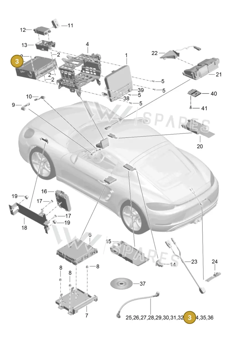 9P1035035T — Porsche Cayman (2016-2019) diagram p50911000, position 3