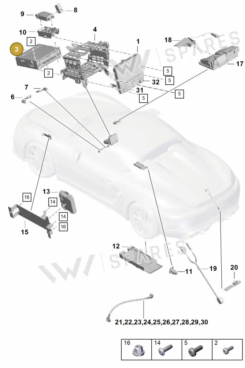 9P1035035TX — Porsche Boxster Spyder (2019-2020) diagram p54911000, position 3