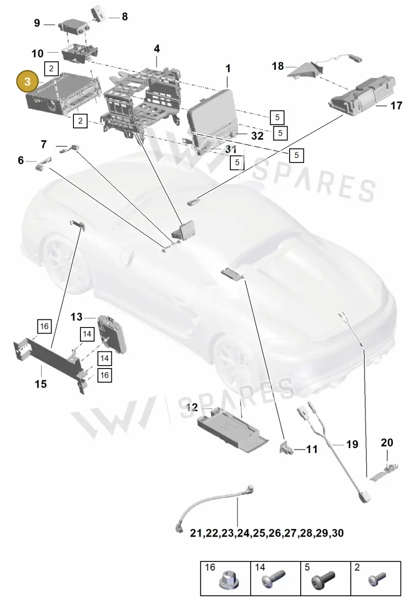 9P1035035T — Porsche Boxster Spyder (2019-2020) diagram p54911000, position 3
