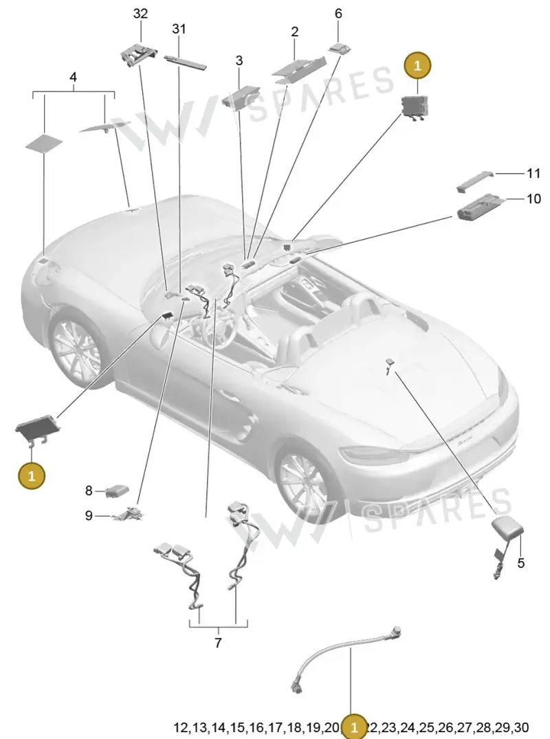 9P1035225 — Porsche Boxster (2016-) diagram p48911002, position 1