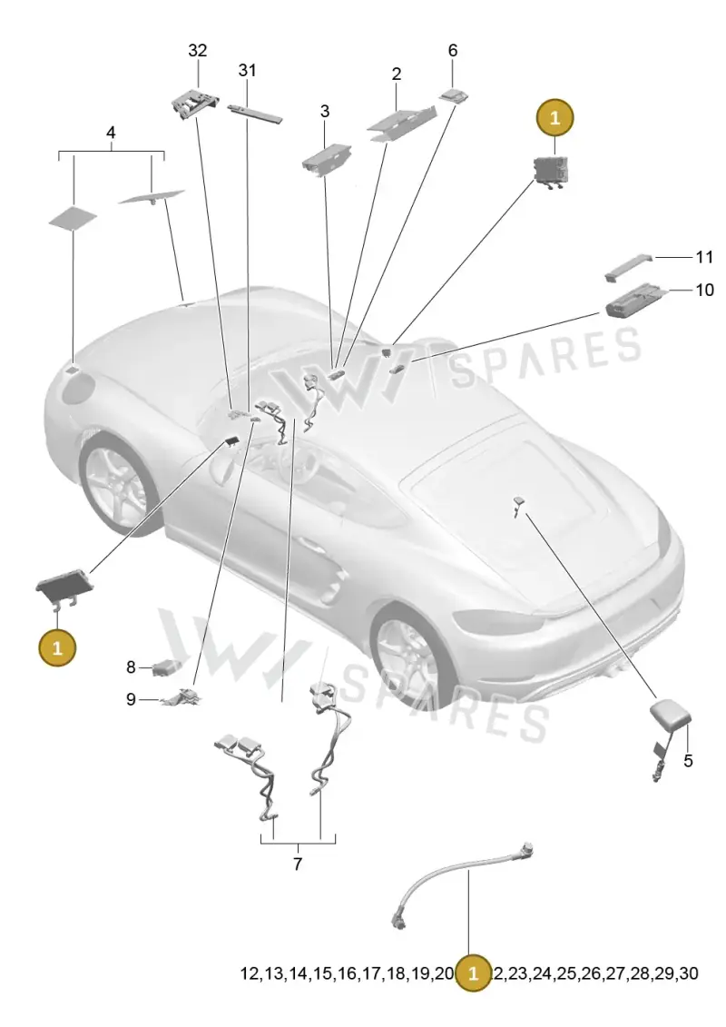 9P1035225 — Porsche Cayman (2016-) diagram p50911002, position 1