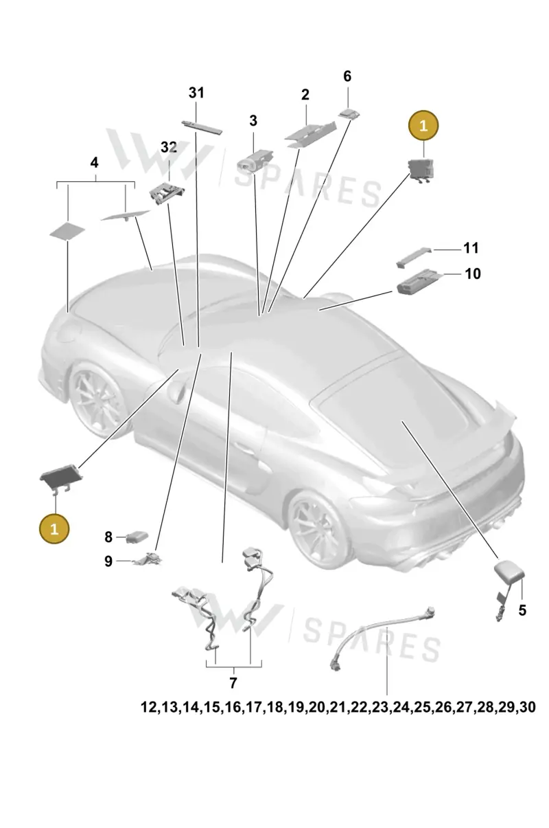 9P1035225 — Porsche Cayman GT4 (2019-) diagram p55911020, position 1