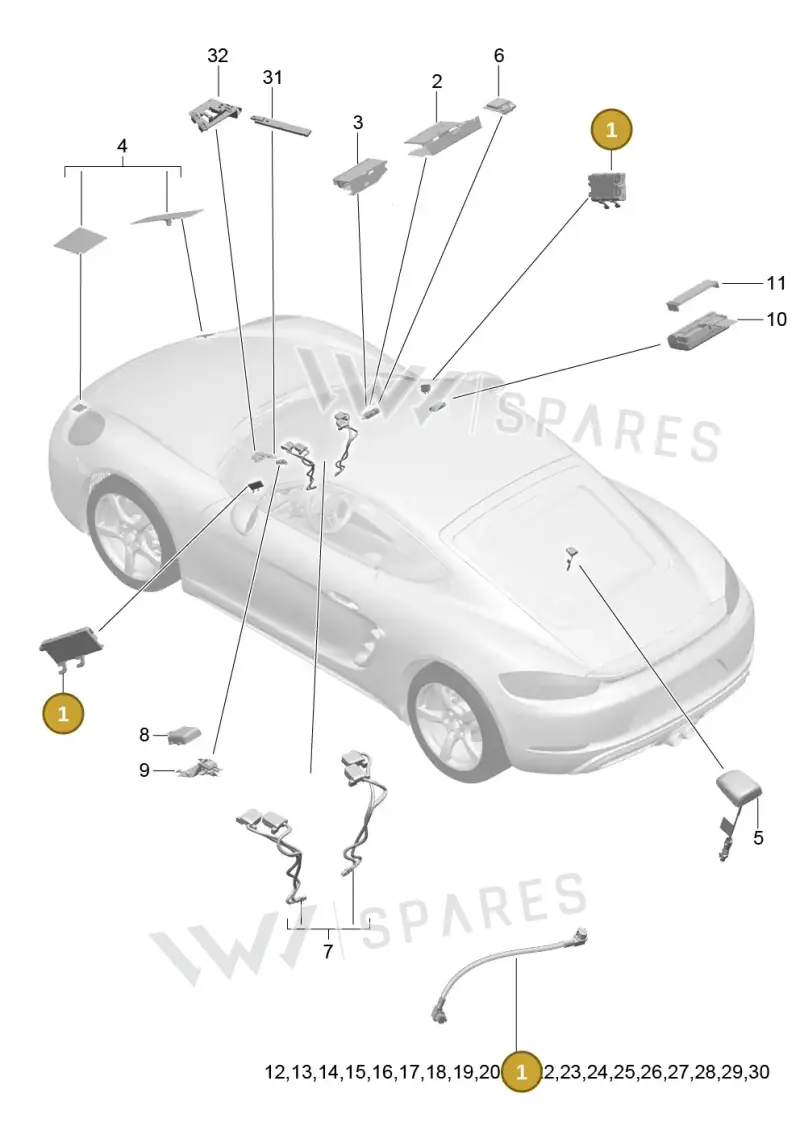 9P1035225C — Porsche Cayman (2016-2019) diagram p50911002, position 1