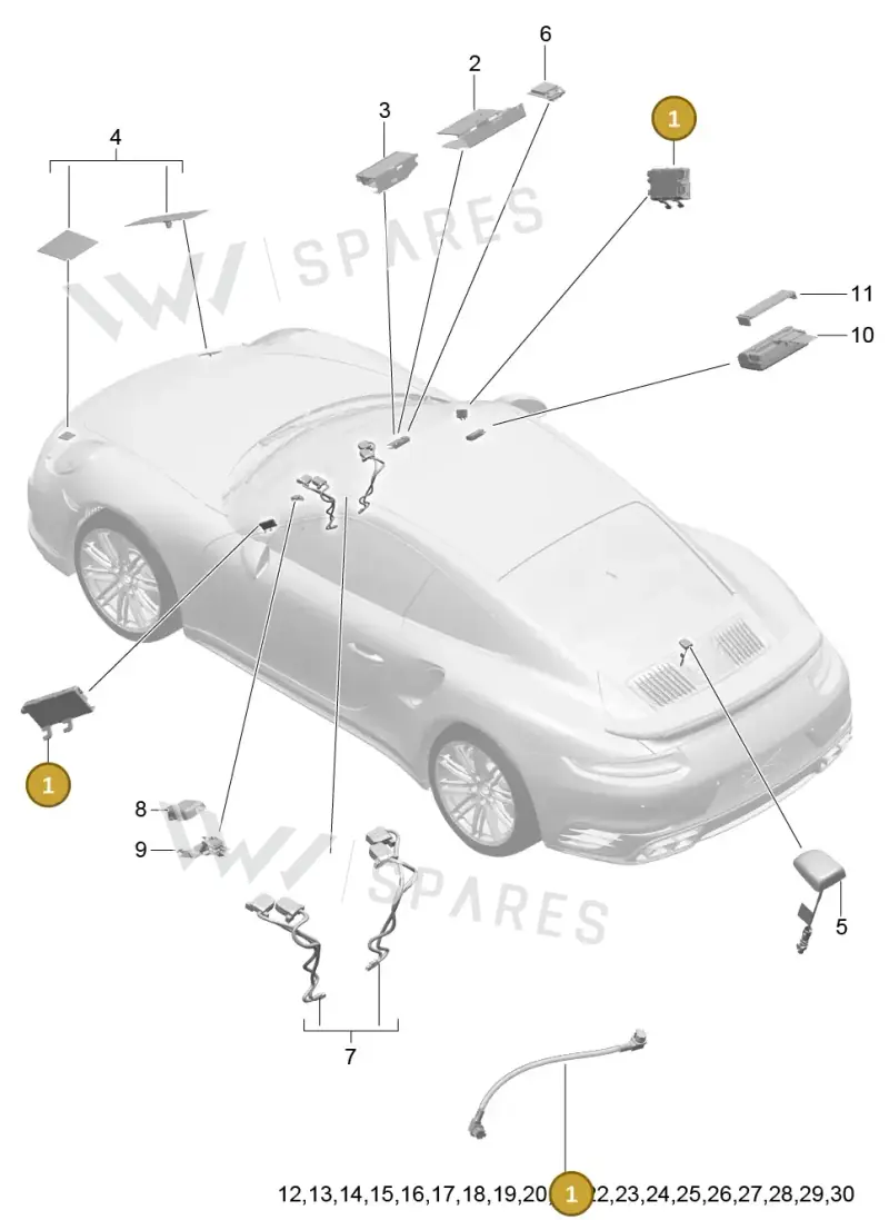 9P1035225D — Porsche 911 (2013-2020) diagram p42911004, position 1