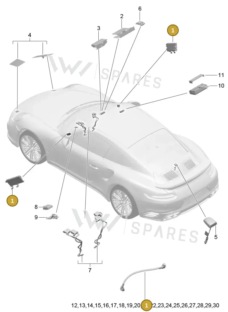9P1035225F — Porsche 911 (2013-2020) diagram p42911004, position 1