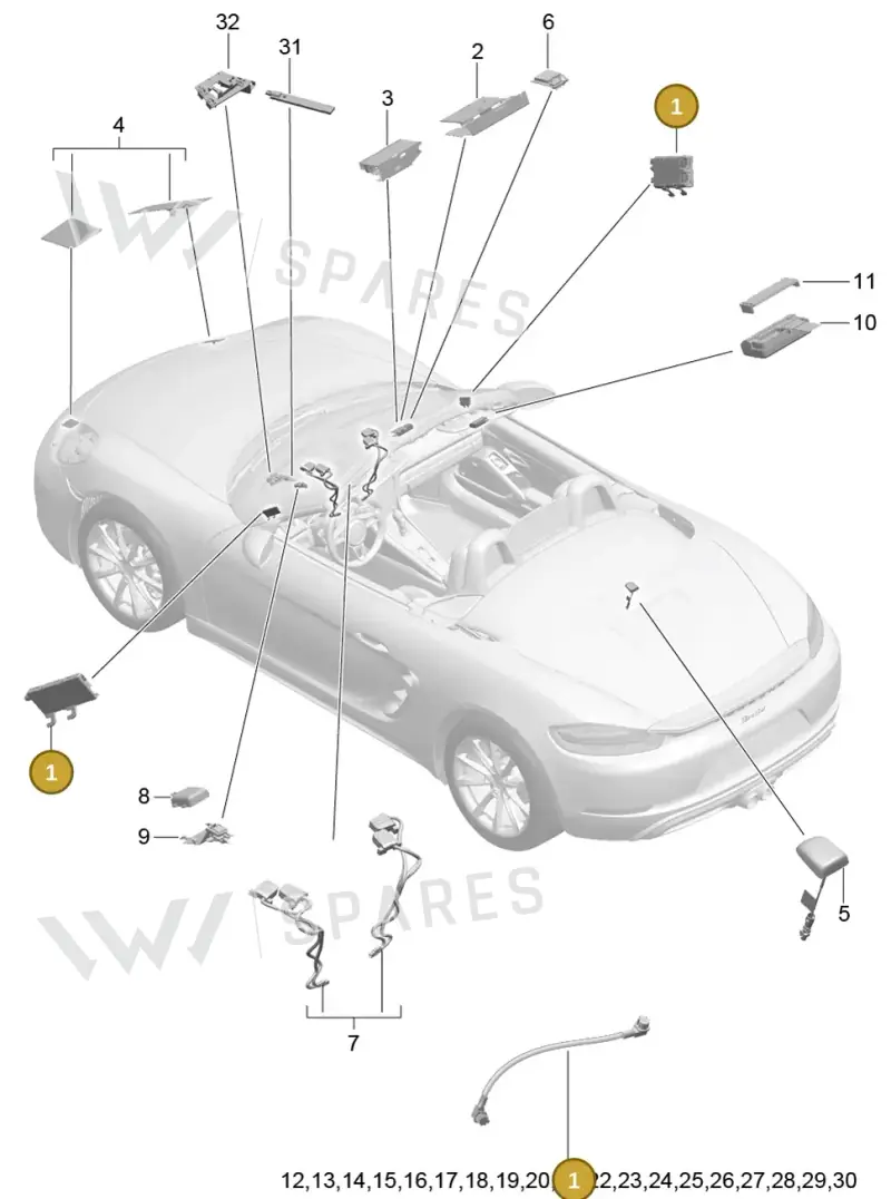 9P1035225G — Porsche Boxster (2016-2019) diagram p48911002, position 1