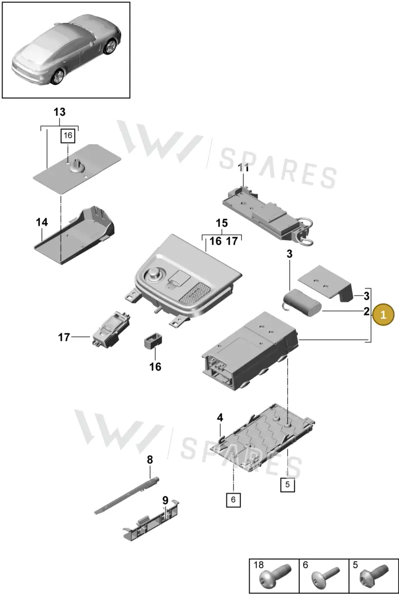 9P1035284C — Porsche Panamera (2016-2020) diagram p49911024, position 1