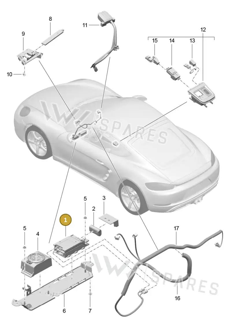 9P1035284C — Porsche Cayman (2016-2019) diagram p50911004, position 1