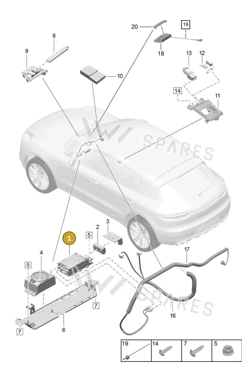 9P1035284C — Porsche Macan (2018-2022) diagram p52911040, position 1