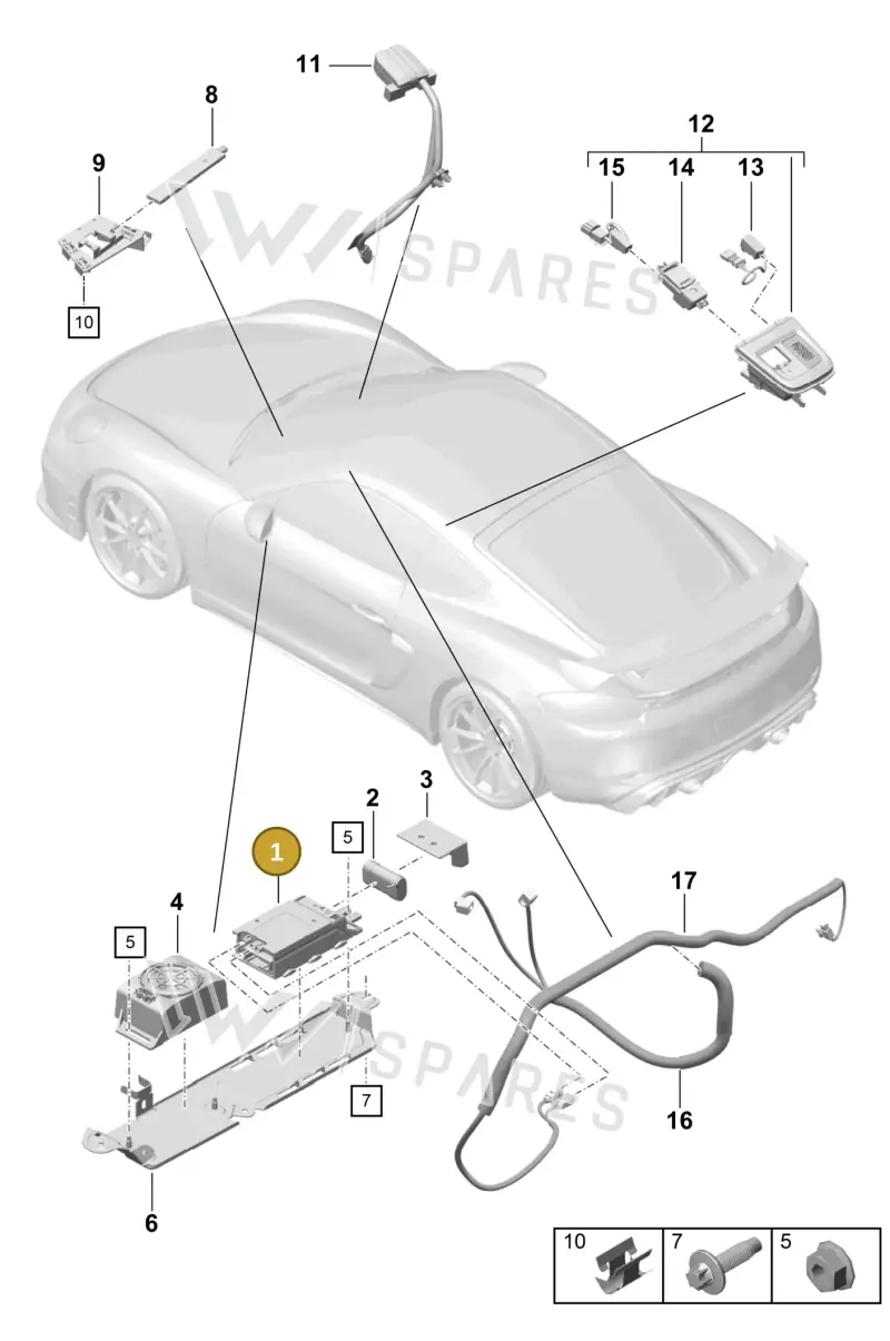 9P1035284C — Porsche Cayman (2019-2022) diagram p55911040, position 1