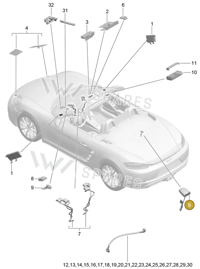 9P1035510B — Porsche Boxster (2016-2019) diagram p48911002, position 5